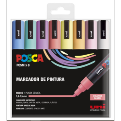 Posca estuche de 8 colores PC5M pastel