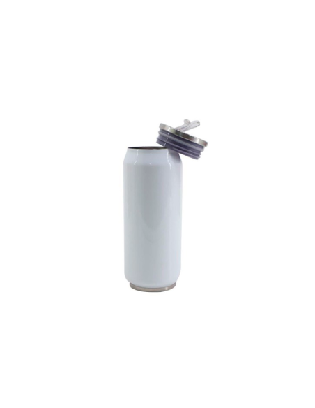 Botella blanca con pajita