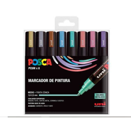 Posca estuche 8 colores metalizados