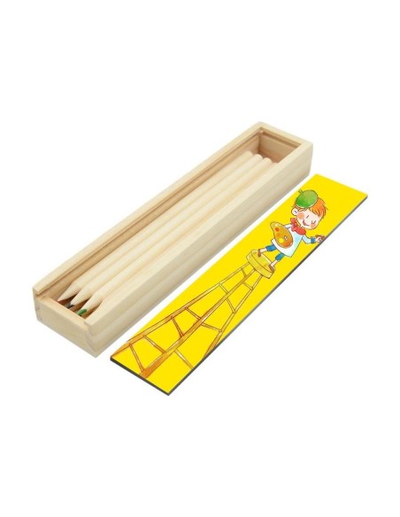 Estuche de madera con 8 lápices