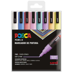 Posca estuche de 8 colores pastel PC3M