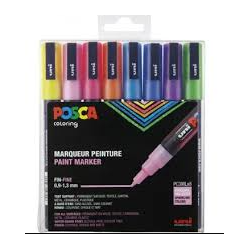 Posca estuche de 8 colores purpurina PC3M