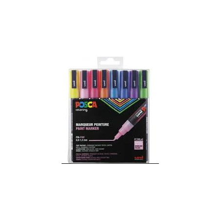 Posca estuche de 8 colores purpurina PC3M