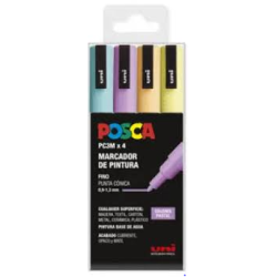 Posca estuche de 4 colores pastel pc3m