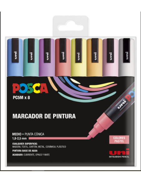 Posca PC5M Pastel 8p