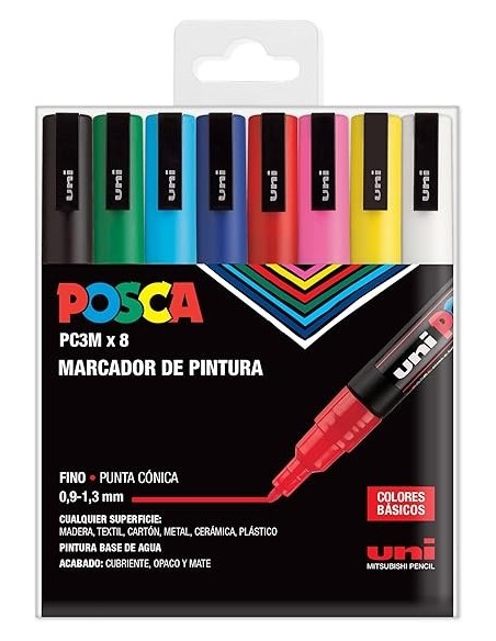 Posca PC3M Básicos 8p