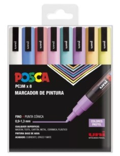 Posca PC3M Pastel 8p