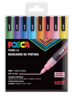 Posca PC3M Purpurina 8p