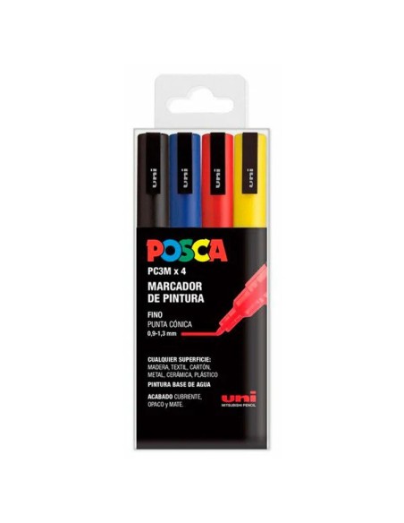 Posca PC3M Básicos 4p