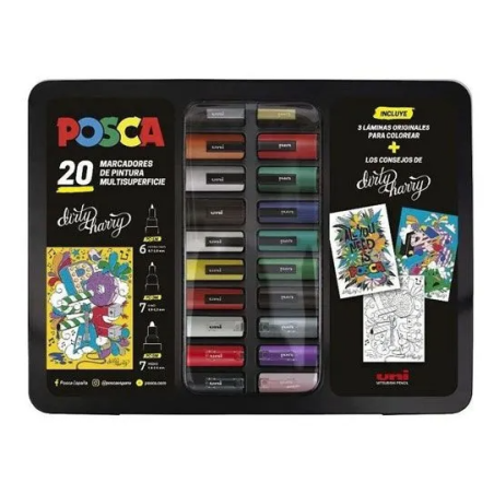 Posca estuche metal 20 unidades "Dirty Harry"