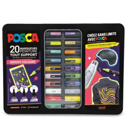 Posca estuche metal 20 unidades "Groovy colours"
