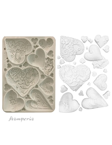 Stamperia Molde Silicona Corazones