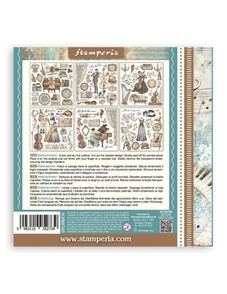 Stamperia Rub On Kit Symphony