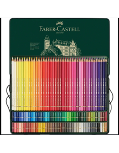 Estuche de metal 120 lapices de color acuarelables. Faber Castell