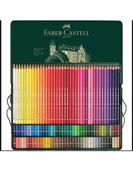 Estuche de metal 120 lapices de color acuarelables. Faber Castell