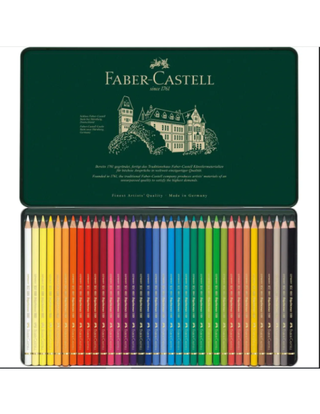 Estuche de metal 36 lapices de color acuarelables. Faber Castell